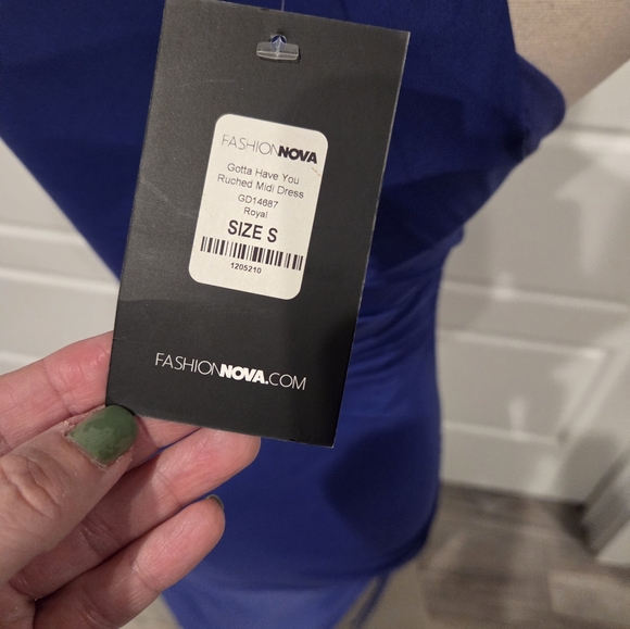 FASHION NOVA WOMEN'S GOTTA HAVE YOU RUCHED MIDI DRESS SIZE SMALL NWT - Picture 5 of 5